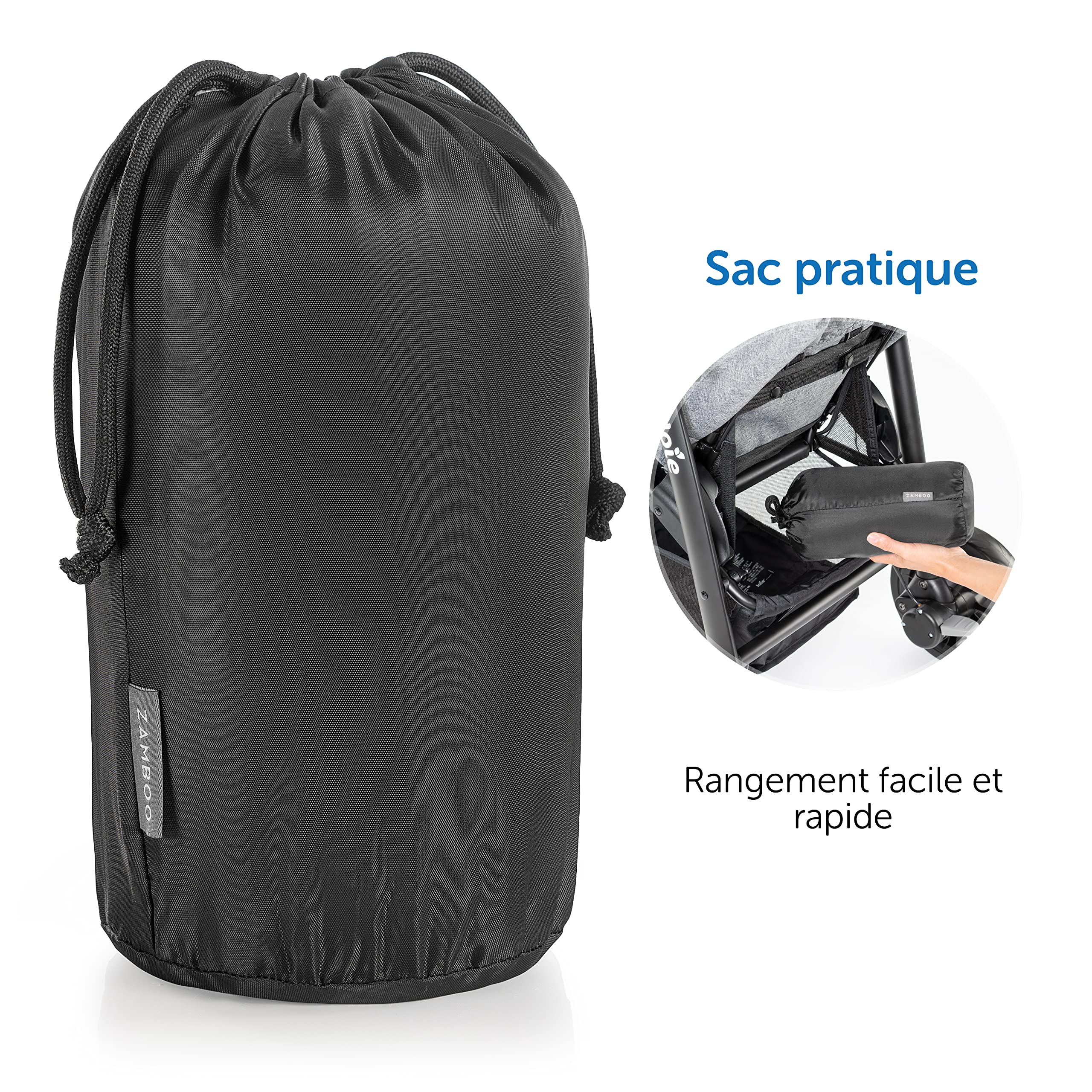 Zamboo Couverture Poussette Universelle, Plaid Bebe pour Extérieur, Polaire Douce pour Landau et Poussette, Déperlant et Coupe-Vent, Léger, Fixation Cordons, Sac de Rangement Inclus - Gris Noir
