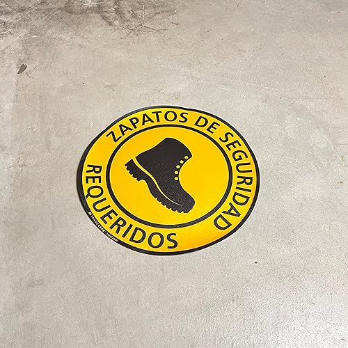Vista 39 de TRADESAFE Adhesivo antideslizante para el suelo del área del casco español – Señal de precaución del Área de USO De Cascos, letrero de vinilo