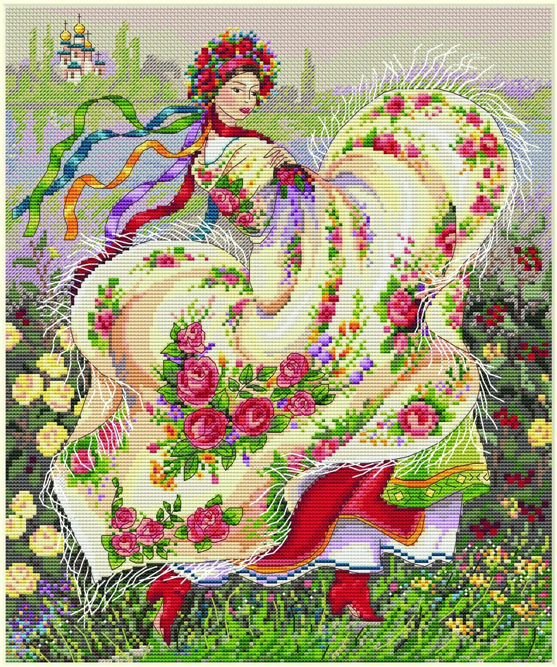 Merejka Counted Cross Stitch kit Festive Scarf 25x30cm