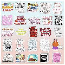 Eoaod 100 PCS Book Stickers for Kindle, Smutty Bookish Sticker Pack for Adult Readers, Cute Vinyl Decals for Laptop, Water Bottles, Journal, Ebook Book Lovers, Waterproof & Durable, Booktok, Romance