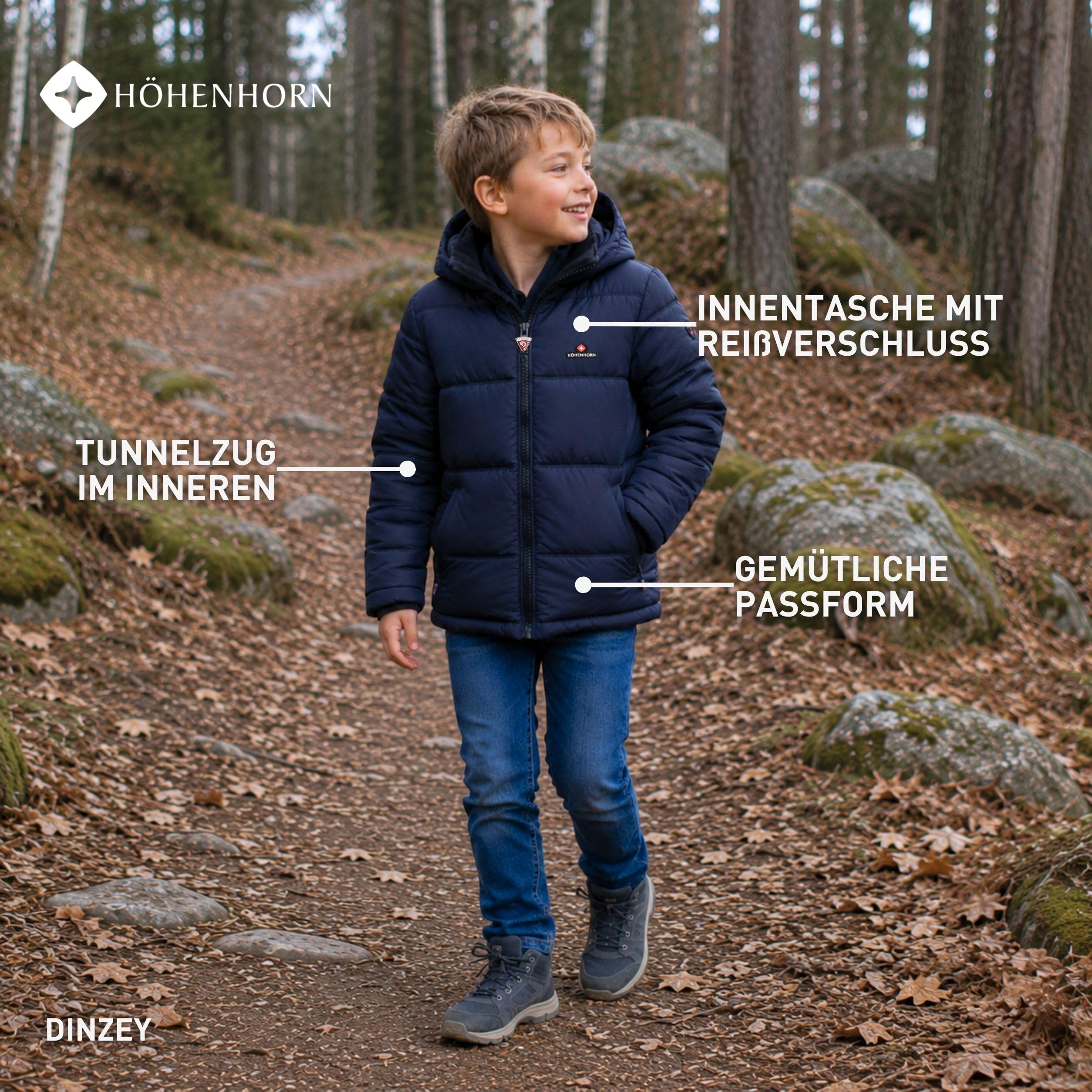 Höhenhorn Dinzey Kinder Winter Jacke Jungen Steppjacke Gefüttert