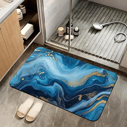 Miniatura 19 de Tapete de baño antideslizante, decoración de baño de peonías blancas, flores de loto de diatomeas, tapete de baño absorbente de secado rápido