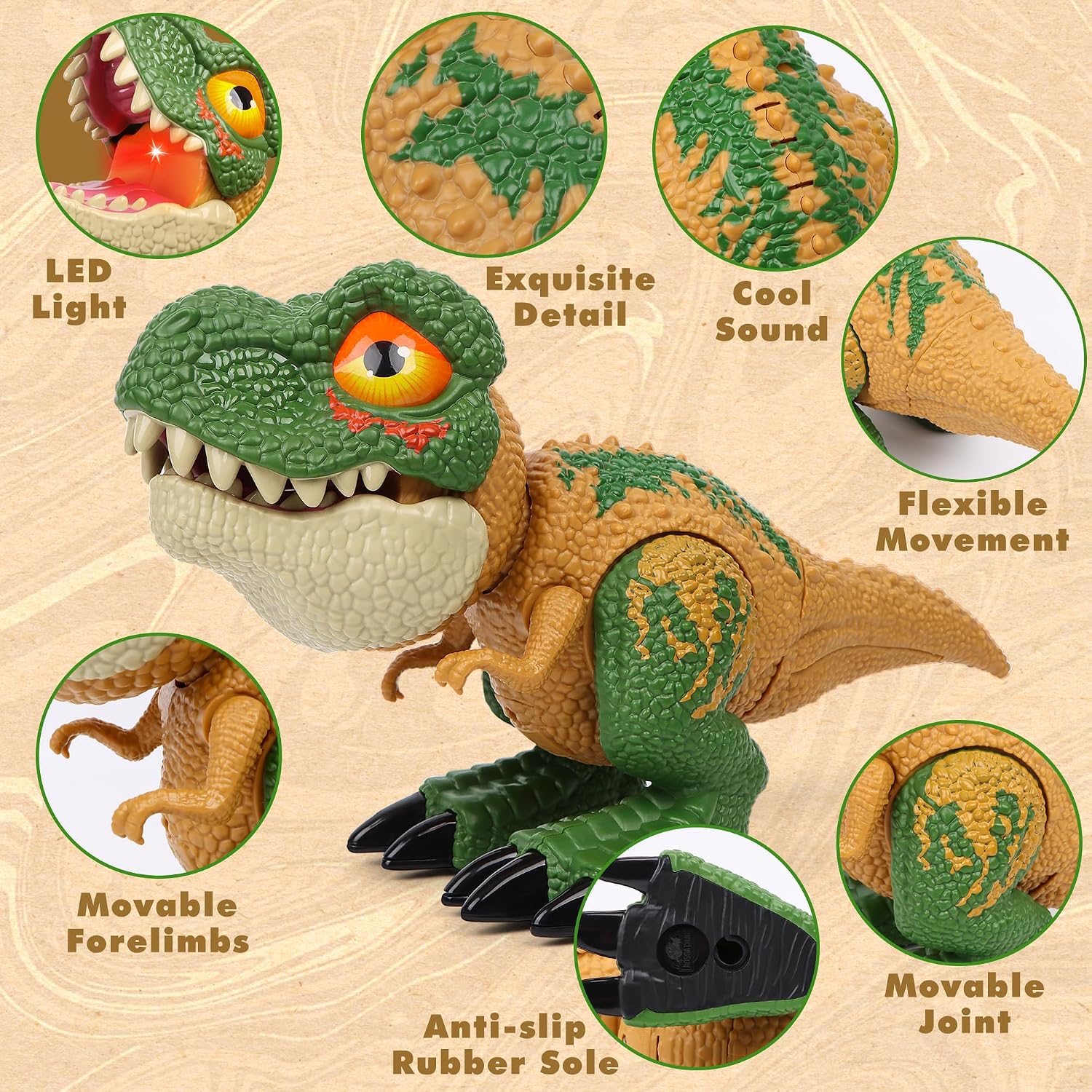 Dinosaur Toys for Kids Ages 3-7, Best Birthday Gifts for 3 4 5 6 7 Year Old Boys, Ideal Education Dino Toy with Mist Spray & Roaring Sounds