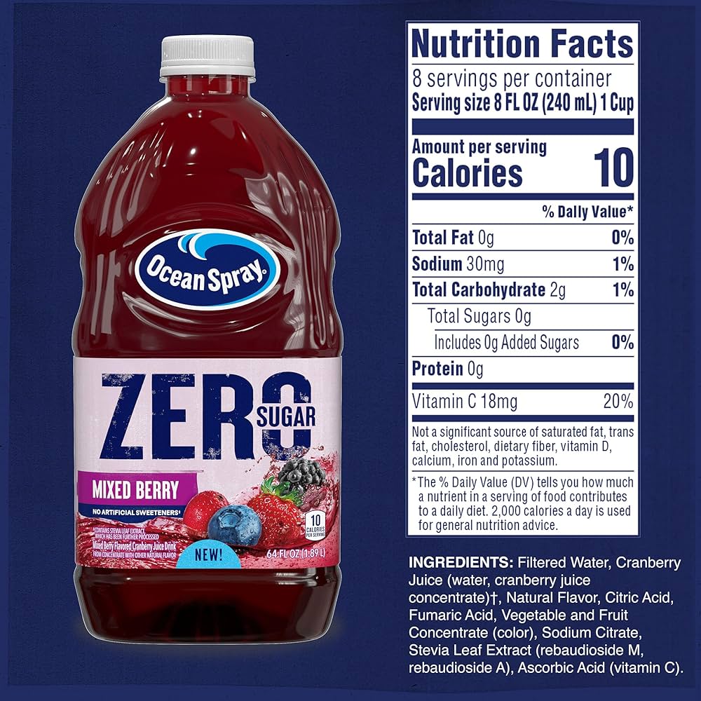 Amazon.com : Ocean Spray® ZERO Sugar Mixed Berry Juice Drink