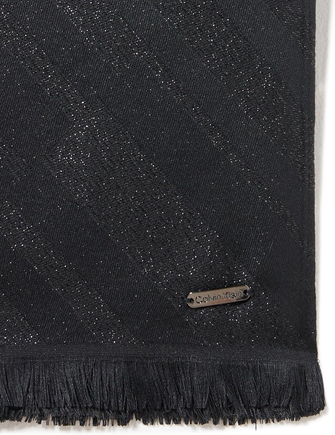 Calvin Klein womens Diagonal Stripe Metallic Lightweight Scarf - Image 3