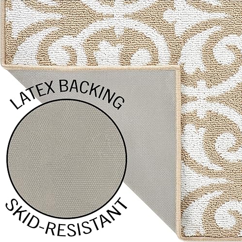 Miniatura 4 de Creative Home Ideas Alfombra de pasillo copetudo, alfombra con borde de enrejado de karb, decoración moderna del hogar, alfombra lavable - Alfombra