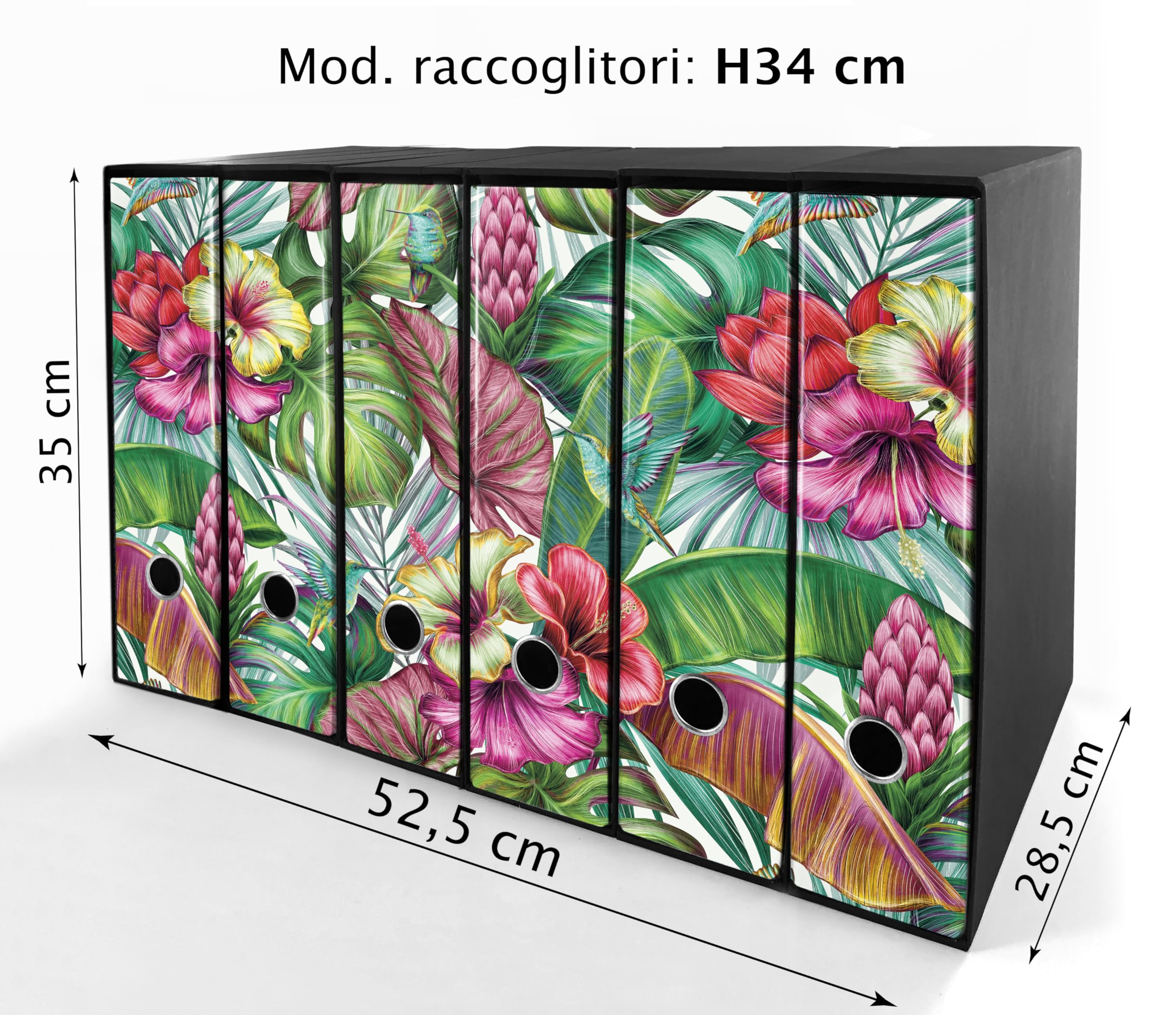 Set da 6 raccoglitori ad anelli PRIMAVERA - Faldoni SHAREPRINTING (H34 con 4 anelli)