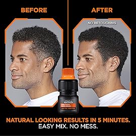 LOreal Paris Men Expert One Twist Mess Free Permanent Hair Color, Mens Hair Dye to Cover Grays, Easy Mix Ammonia Free Application, Real Black 02, 2 Application Kit