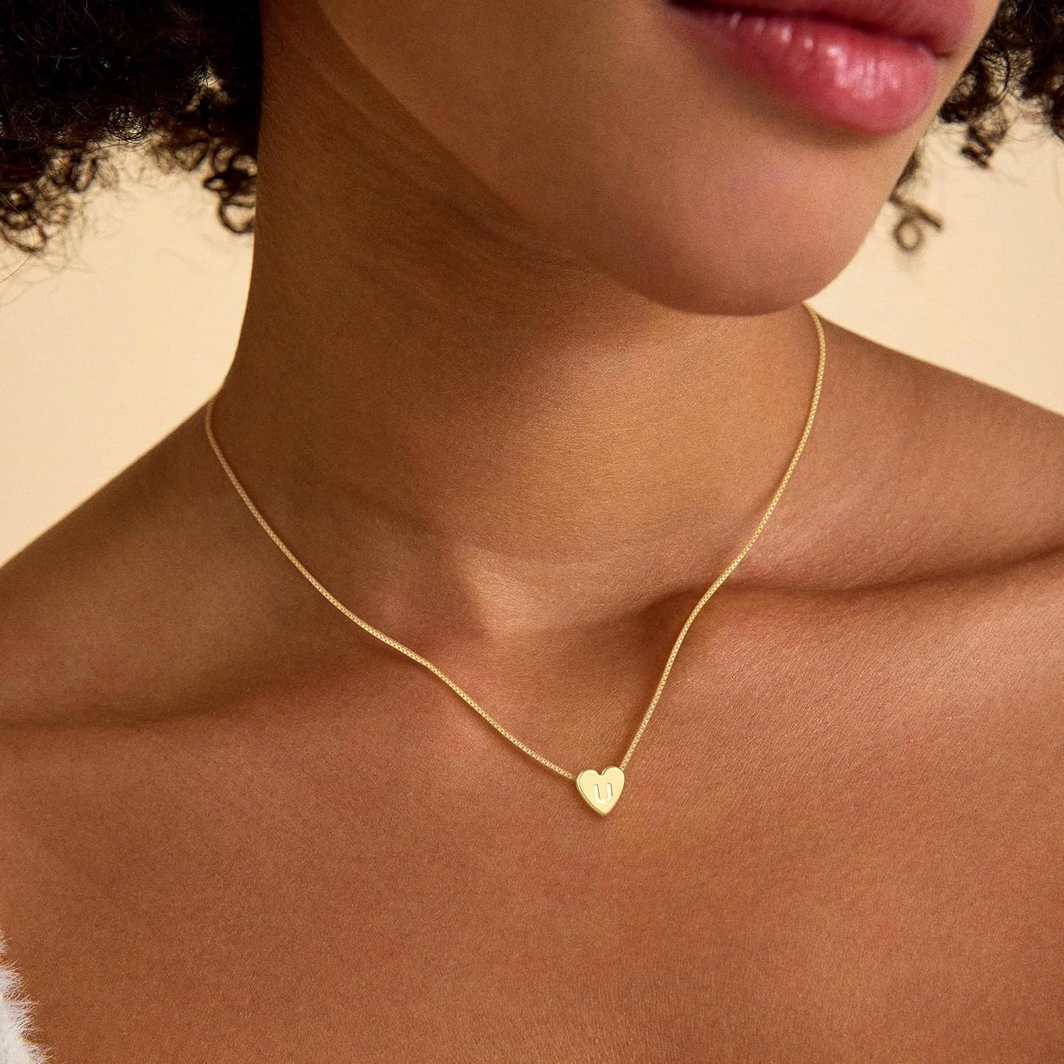 Gold Heart Initial Necklace for Women,14K Gold Plated Pendant Necklace Dainty Heart Necklaces Chic Fashion Jewelry Gift - Image 3