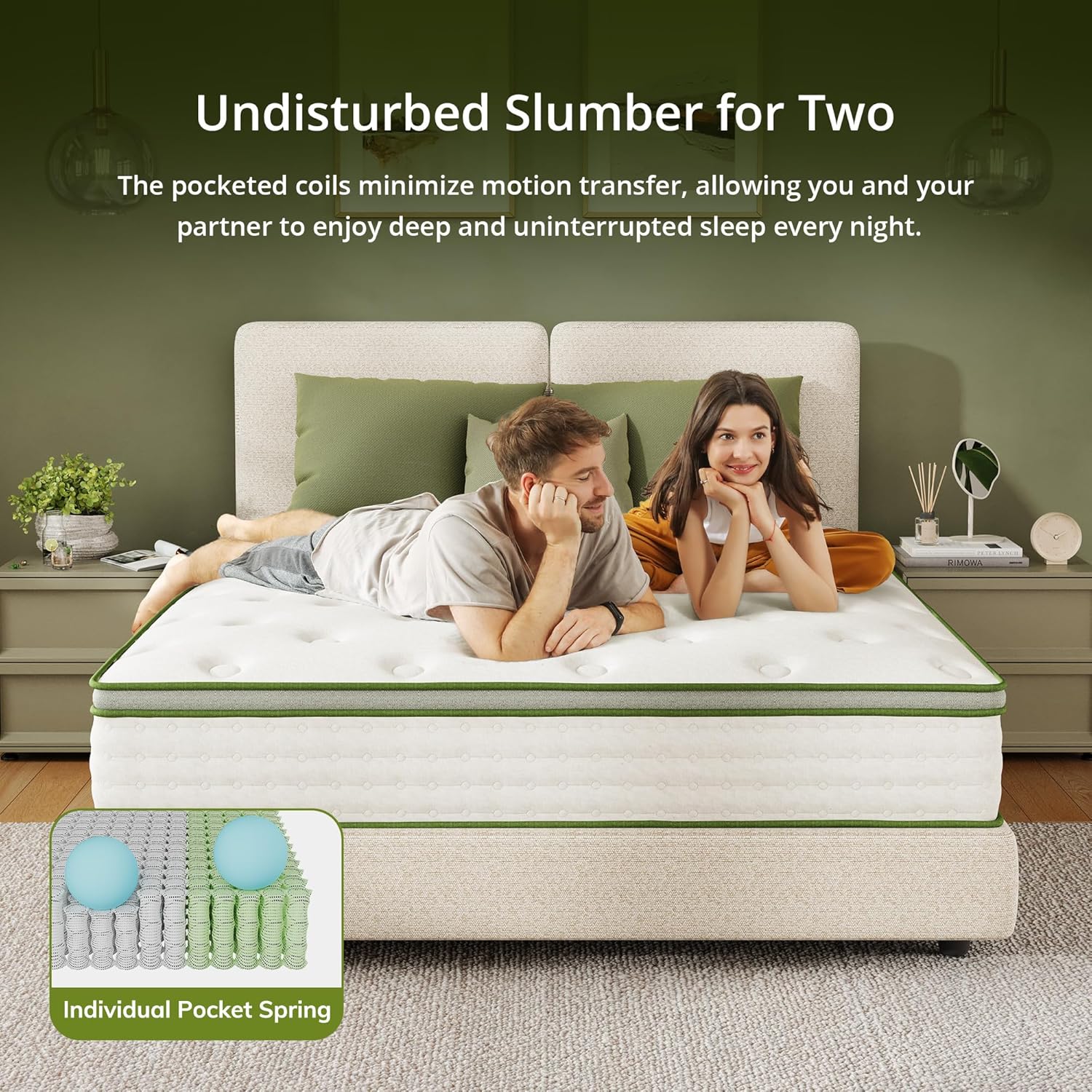 EGOHOME 12 Inch Hybrid King Mattress in a Box, Medium Firm King Size Mattress, Memory Foam & Individual Pocket Innerspring for Pressure Relief & Motion Isolation, CertiPUR-US Certified, 76