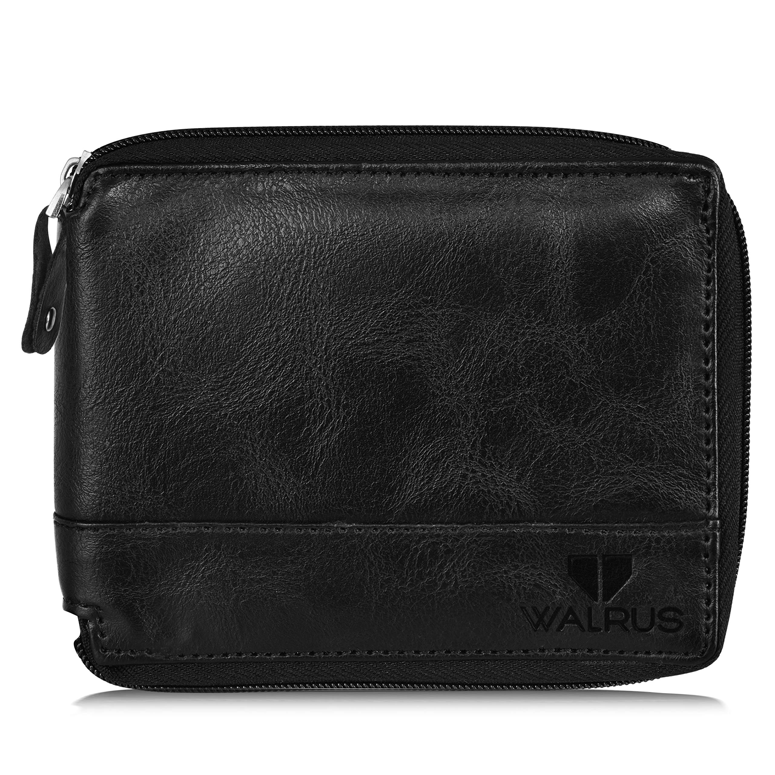 walrus Zipper Vegan Leather Men Wallet Black- Nature Friendly, RFID Protected, Multiple Card Pockets, Coin Pocket | Spacious Men’s Purse for Gift-picture-18