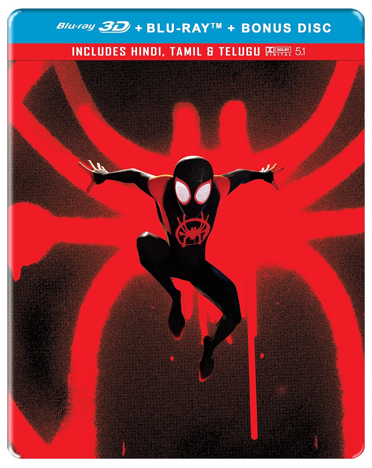 Spider-Man: Into the Spider-Verse SteelBook (3-Disc Set) (Blu-ray 3D + Blu-ray + Bonus Disc)