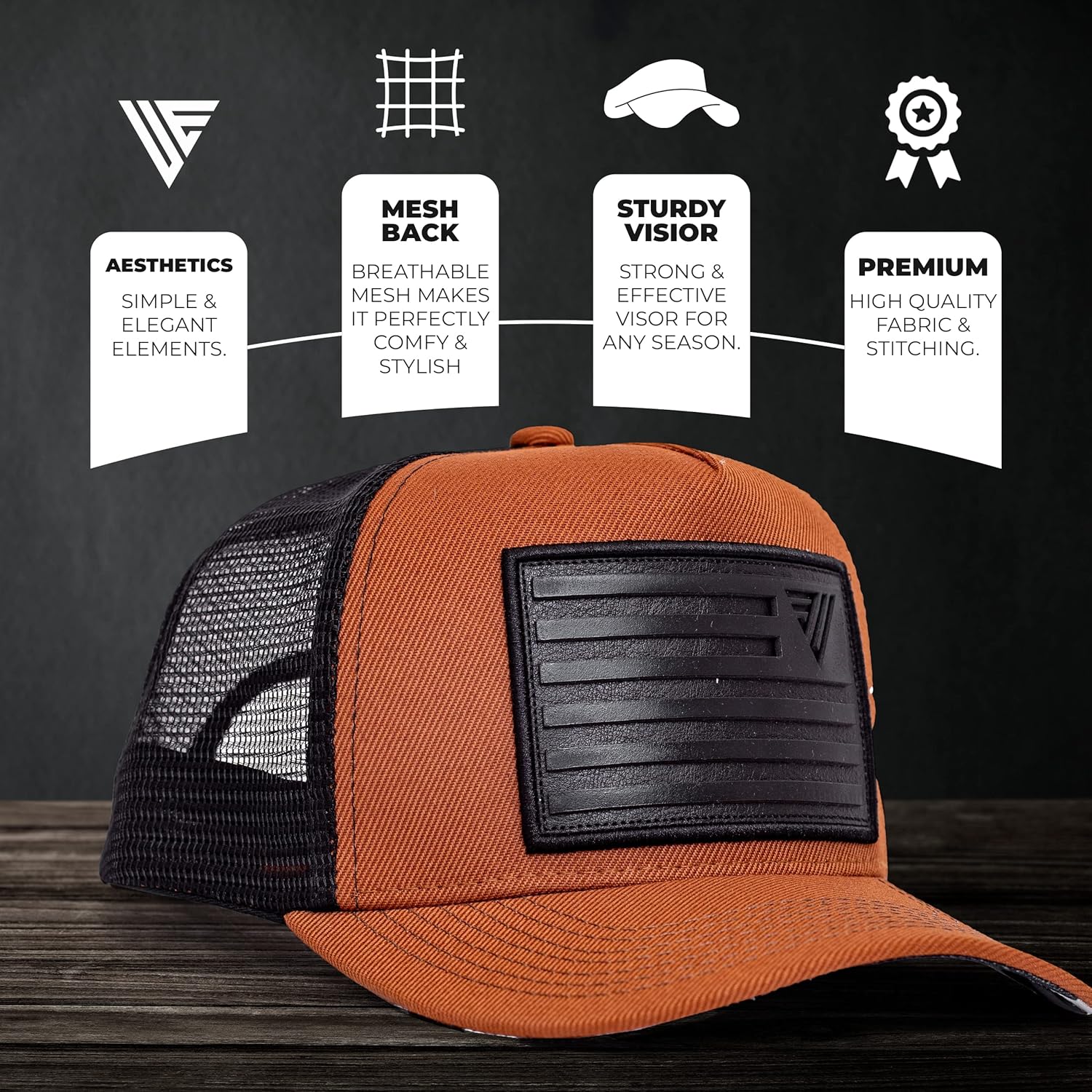 Urban Effort Snapback Trucker Hat | Breathable Mesh Baseball Cap for Men & Women Adjustable Fit American Flag Hat for Casual - Image 6