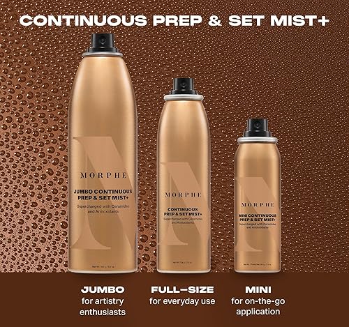Miniatura 6 de Morphe Continuous Prep & Set Face Mist - Spray hidratante para maquillaje y preparación de la piel, enriquecido con ceramidas y antioxidantes para