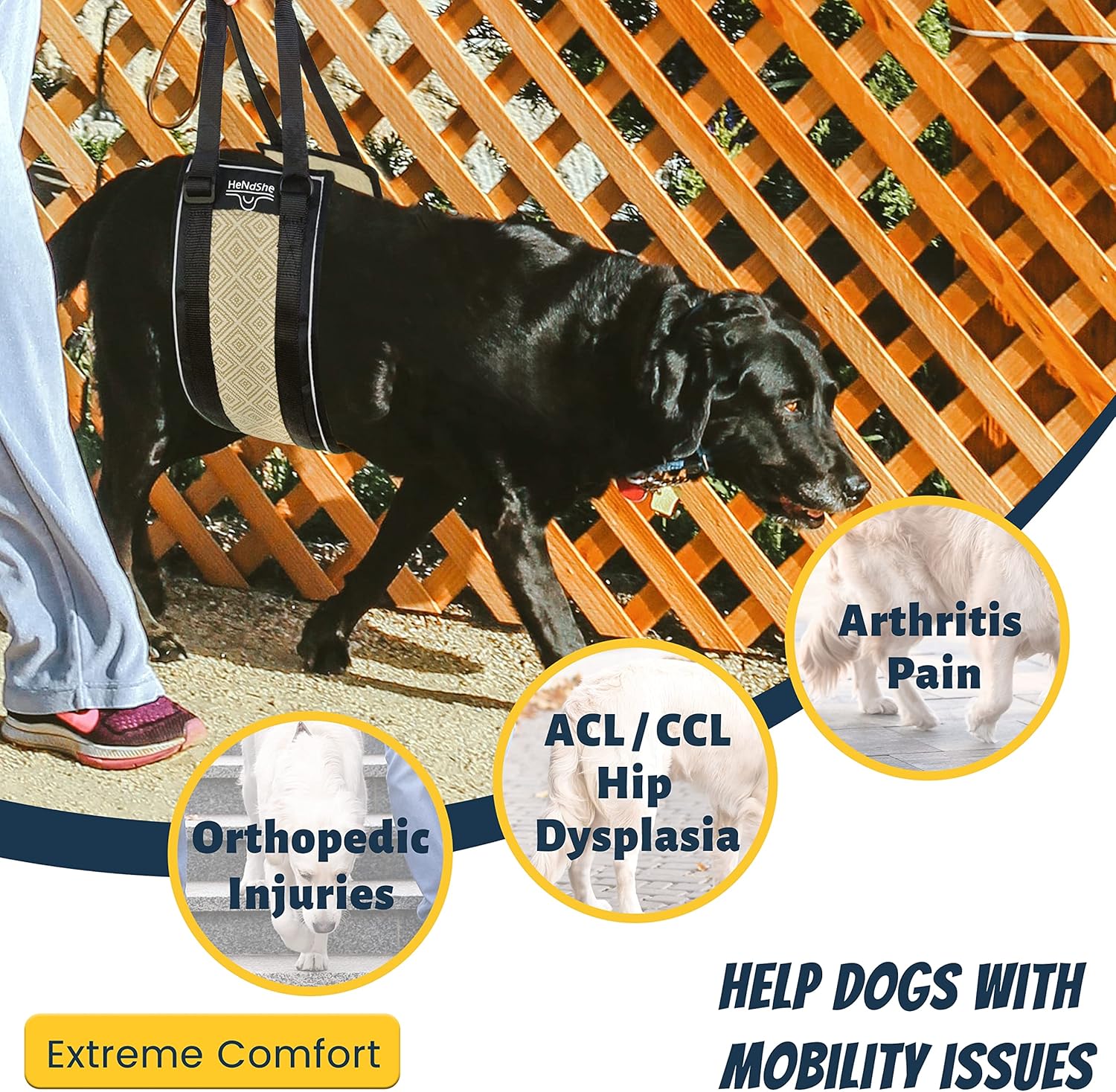 Buy HeNdShe Dog Sling 3D Contoured Surface Designed for Dog Lift