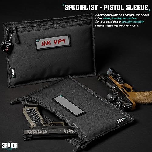Vista 22 de Savior Equipment Funda táctica 600D para armas de fuego, funda suave con parche reflectante para bolsa de gama Specialist Series, cremalleras