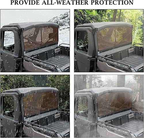 Miniatura 3 de SAUTVS Parabrisas trasero tintado oscuro para Can Am Defender, panel trasero resistente para Can-Am Defender HD5 HD7 HD8 HD9 HD10 Max 2016-2025