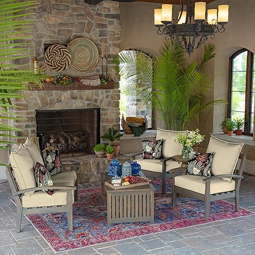 Vista 103 de Arden Selections Cojín decorativo para exteriores, paquete de 2, 16 x 16 pulgadas, aguamarina Leala Aqua Leala