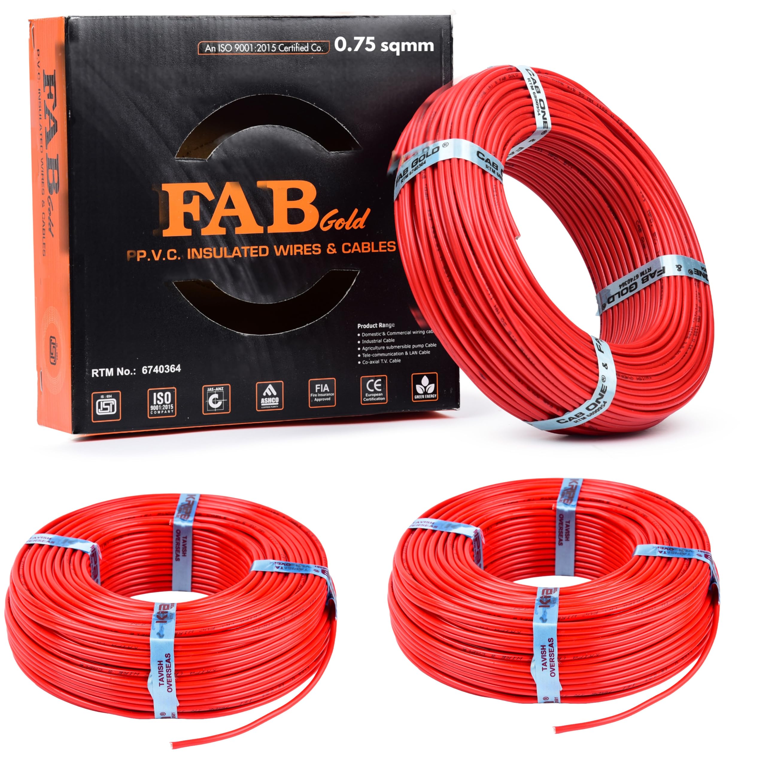 KRIPA 0.75 MM 90 MTR FR PVC Insulated Copper wire Cable Pack OF-3-image-17