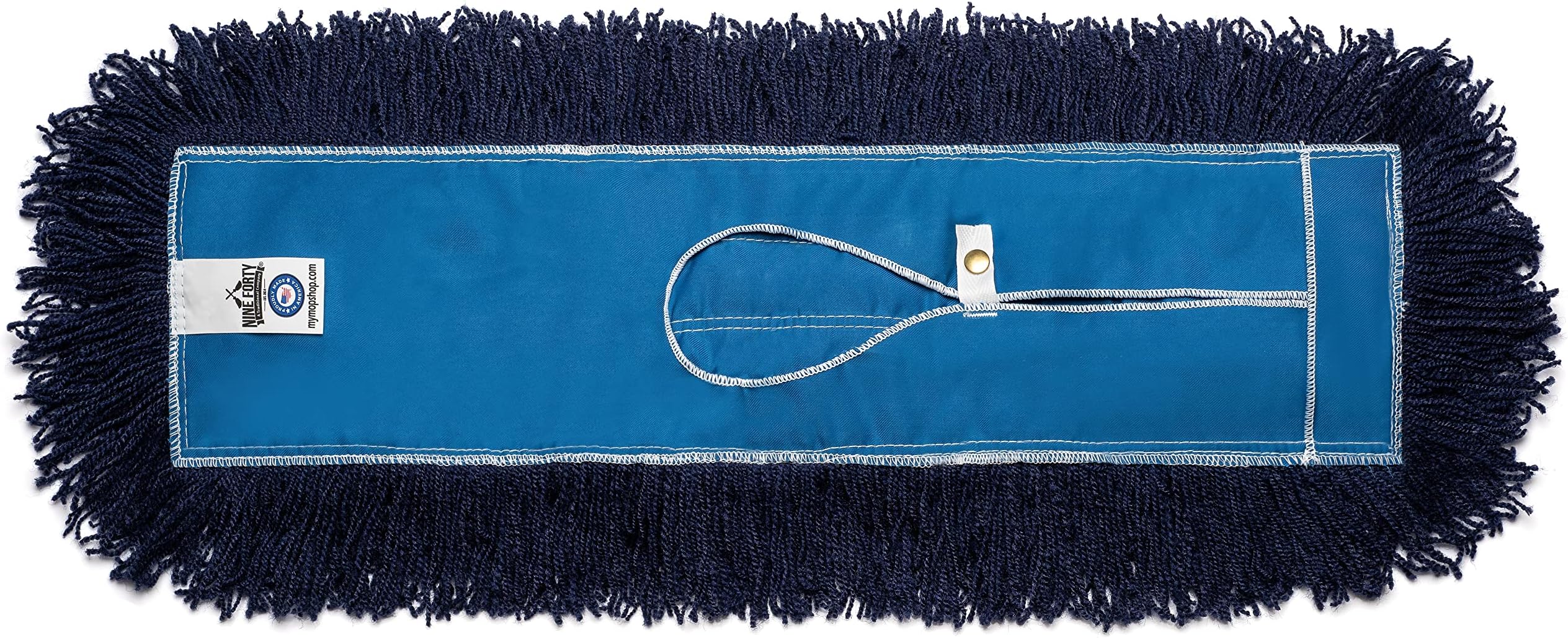 Nine Forty 36-Inch Premium Nylon Dust Mop Replacement Head - Heavy Duty Mop Head Refill for Industrial, Commercial, and Residential Cleaning - Dry Floor Duster for Hardwood Surfaces - Blue (1-Pack)