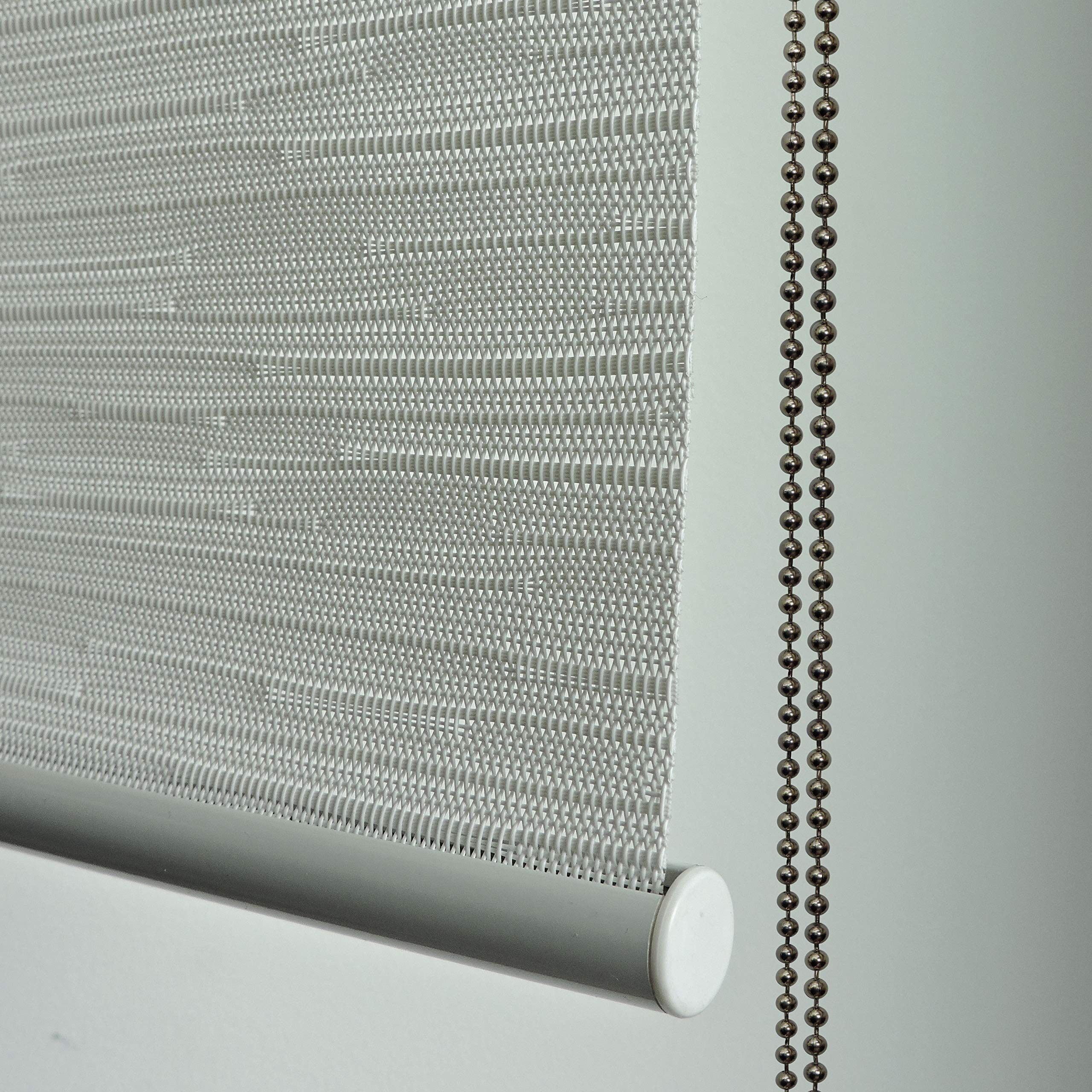 Tenda a Rullo Jacquard Falconieri – Tessuto Screen Bianco Traspirante, Filtrante e Anti-UV, Elegante e Moderna, Protezione Solare per Interni – Su Misura per Casa e Ufficio (60 x 250 cm)