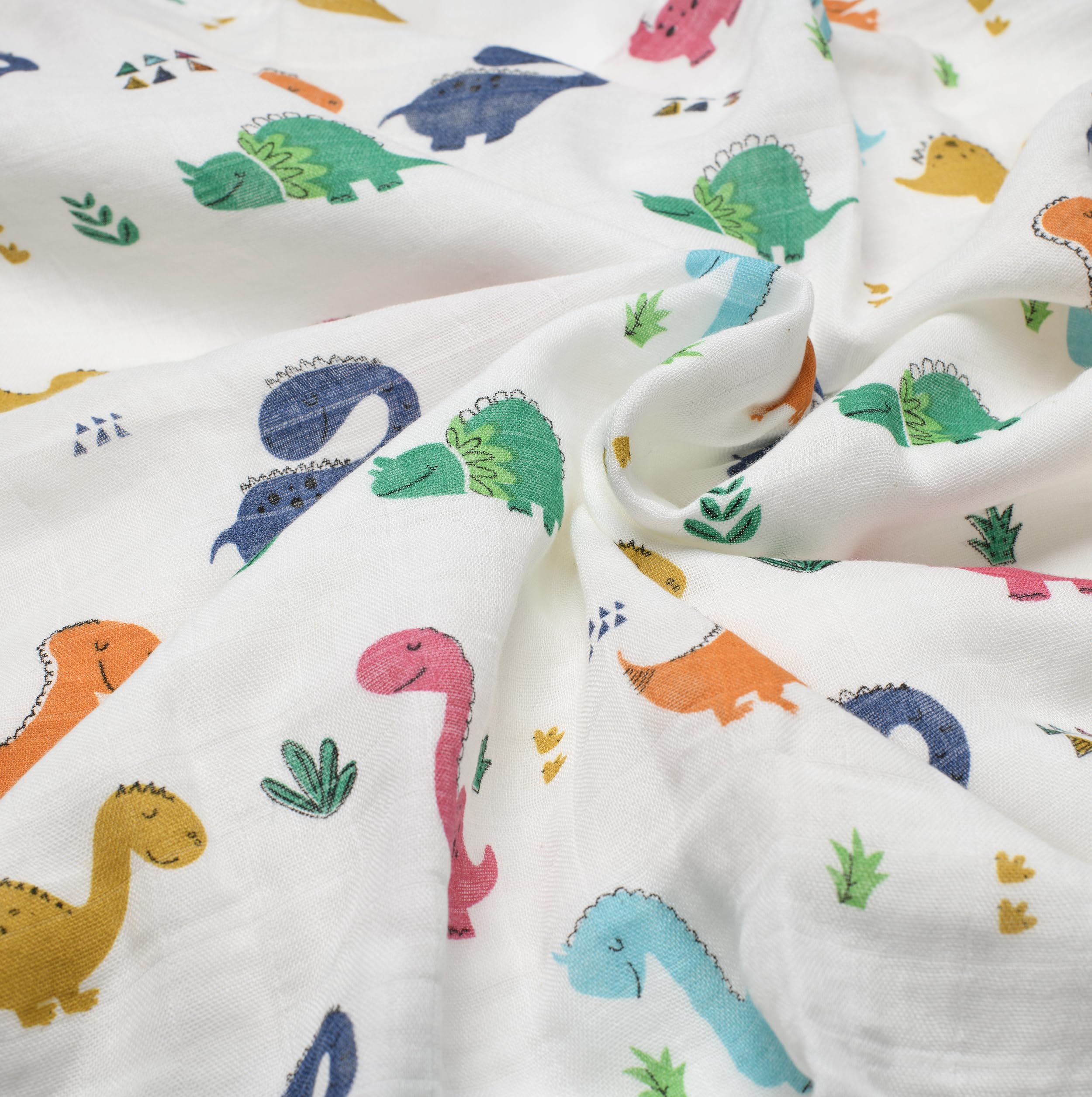 Dinka! Baby Muslin Cloths- 70% Bamboo & 30% Cotton Muslin Blanket for Delicate Skin- Breathable Muslin Squares for Feeding Cleaning & Daily Care- Little Roars Collection- Small- 60 x 60 cm- Pack Of 5 - Image 3