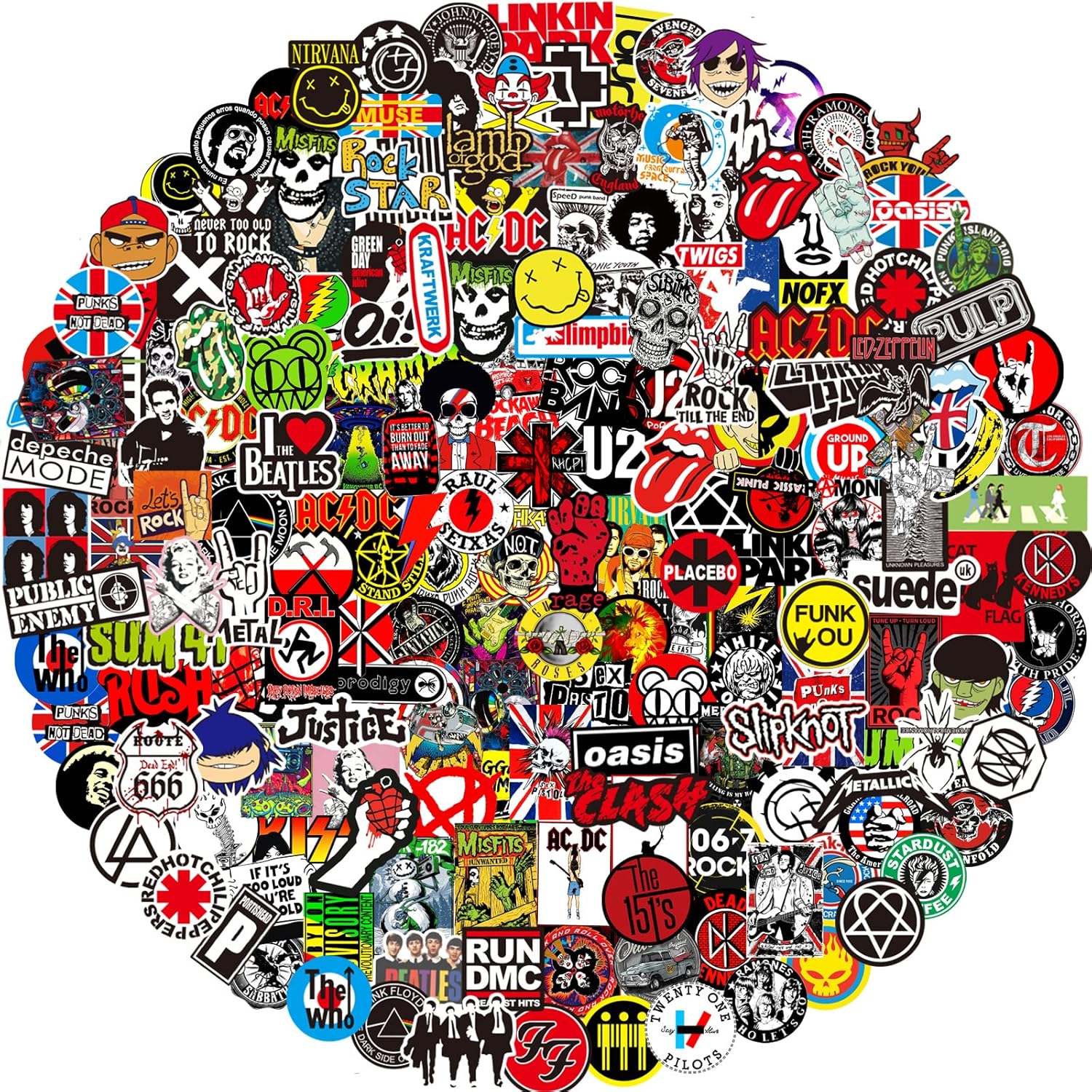 Rock and Roll Music Stickers, 200pcs Band Stickers for Classic Rock ...