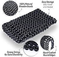 Vista 5 de ZONETECH Royal - Funda de asiento con cuentas de madera natural y funda de asiento cómoda con cuentas de madera negra