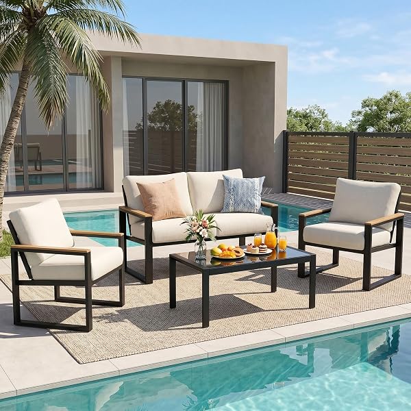 NATURAL EXPRESSIONS 4 Pieces Patio Furniture Sets