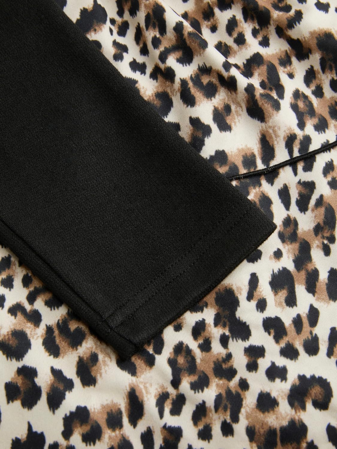 CIDER Womens Long Sleeve Leopard Print Ruffle Skirt Dress Square Neck - Image 4