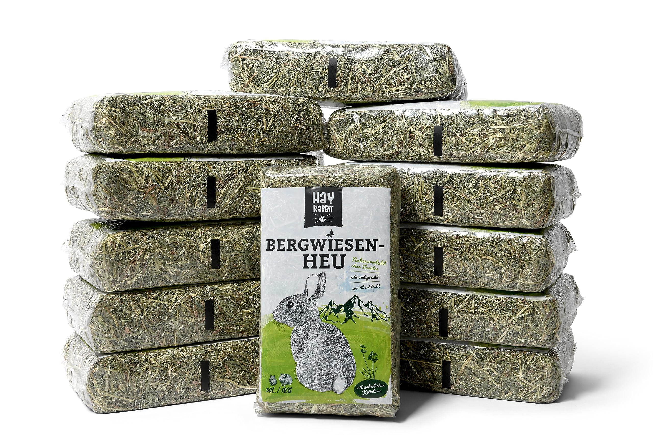 Hayrabbit - Bergwiesenheu 12kg - Heu Aus Deutschen Gründlandregionen - Abgepackt In 1kg Beuteln