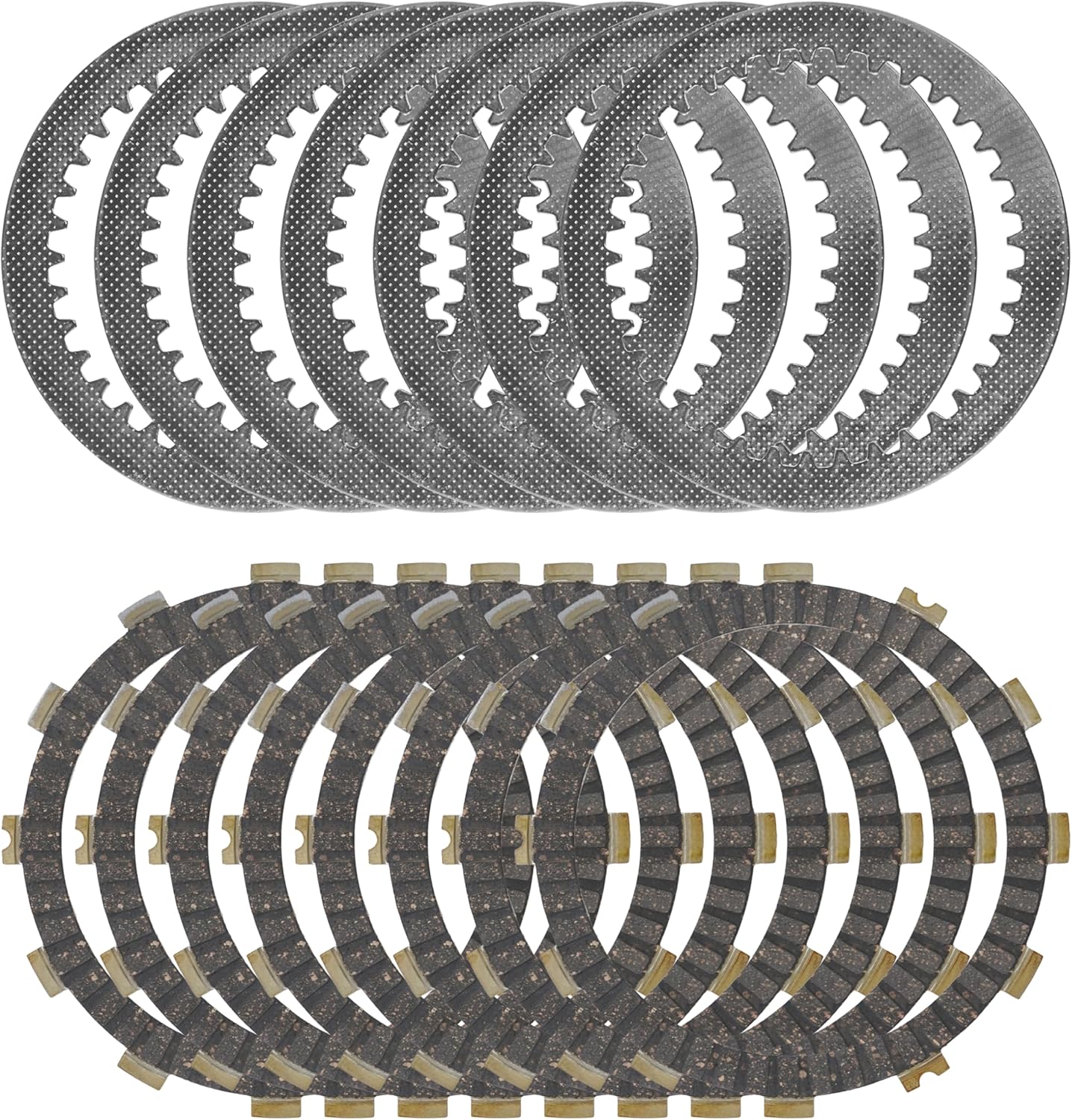 Clutch Friction And Steel Plates Compatible with Kawasaki KX250 1987-1991 / KDX250 1984 1991-1994