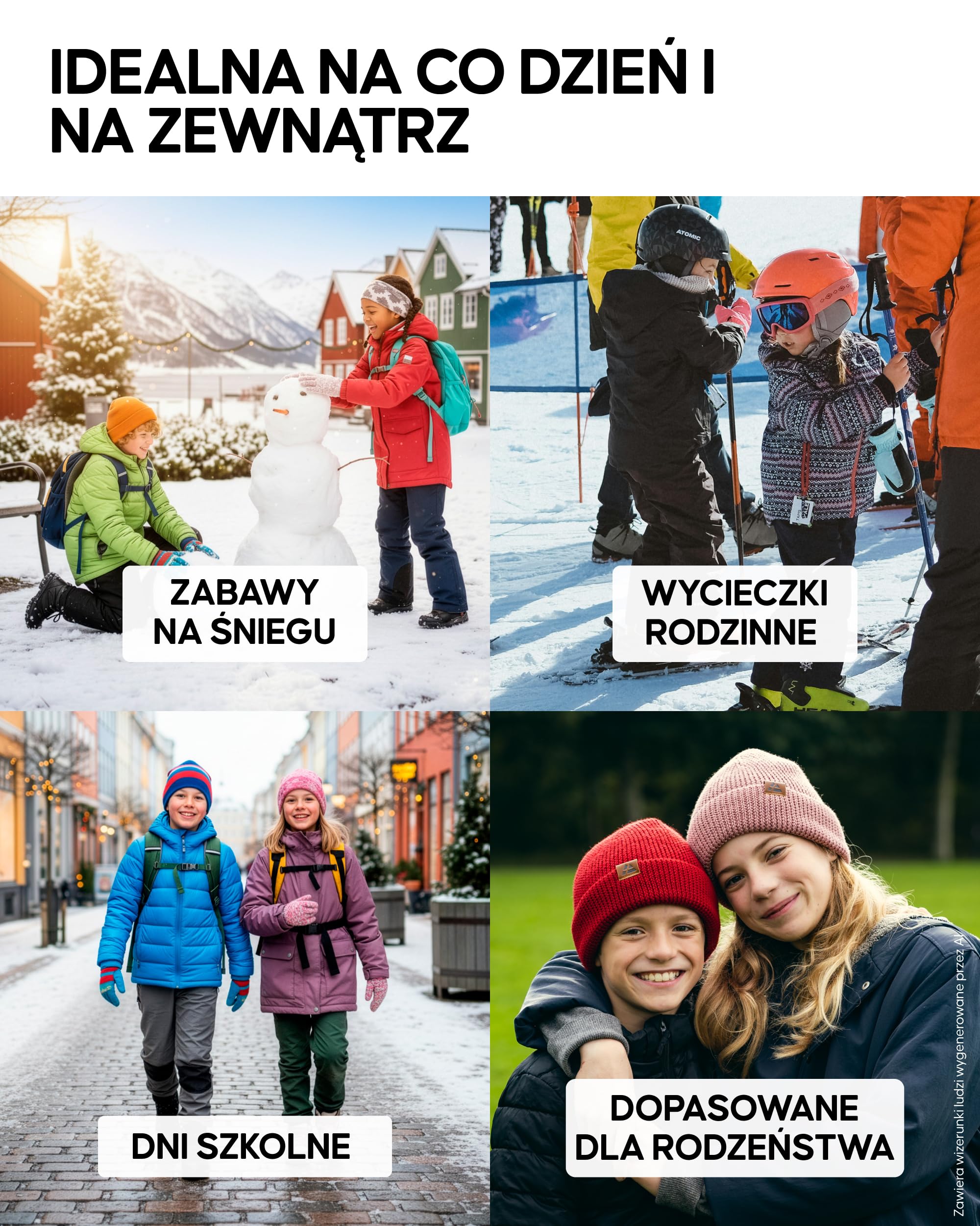 DANISH ENDURANCE Czapka Polarowa dla Dzieci, Wełna Merino na Jesień i Zimę | Polarowa czapka z wełny Merino dla dzieci, ciepła i wygodna, na jesienne i zimowe dni, Unisex