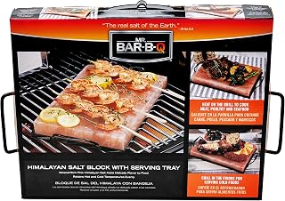 Mr. Bar-B-Q Himalayan Pink Salt Cooking Block, 100% Natural Food Grade Himalayan Salt Block Plate 12 x 8" w/Steel Tray for Hot & Cold Cooking, Cutting, Serving, Grilling, Searing & Backyard BBQ Grill