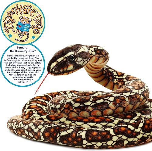 Miniatura 3 de Bernard The Brown Python - Serpiente de peluche de 9 5 pies de largo