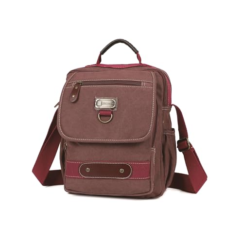 Man Small Canvas Messenger Bag Man Purse Shoulder Bag Crossbody Bag With Water Bottle Pocket 12 Inch