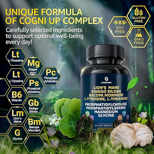 Miniatura 3 de Paquete de musgo marino y melena de león – Cápsulas de musgo marino silvestre de 300 mg y cápsulas de suplemento de melena de león de 350 mg