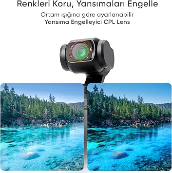 Minesk DJI Osmo Pocket 3/4 ile Uyumlu 4'lü Sinematik Filtre Seti - CPL, ND2-32 Değişken ND, Black Mist 1/4, Geniş Açı Lens - Vlogger ve Manyetik Kamera Aksesuarı - Lens Set