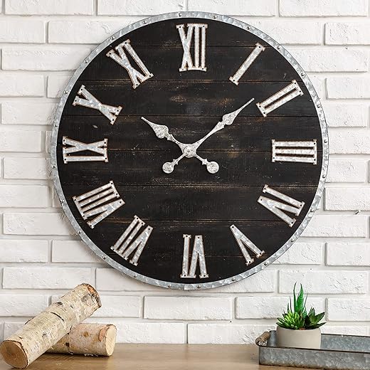 Glitzhome 27.5-Inch Oversized Farmhouse Clock