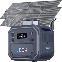 ABOK Ark2800 Tragbare Powerstation+2x400W Solarpanel,2800W AC-Ausgang | Solargenerator mit 2160 Wh und 2 x 400 W Solarpanels, 80 % in 1,25 Std., App-Steuerung, USV, für Camping & Zuhause