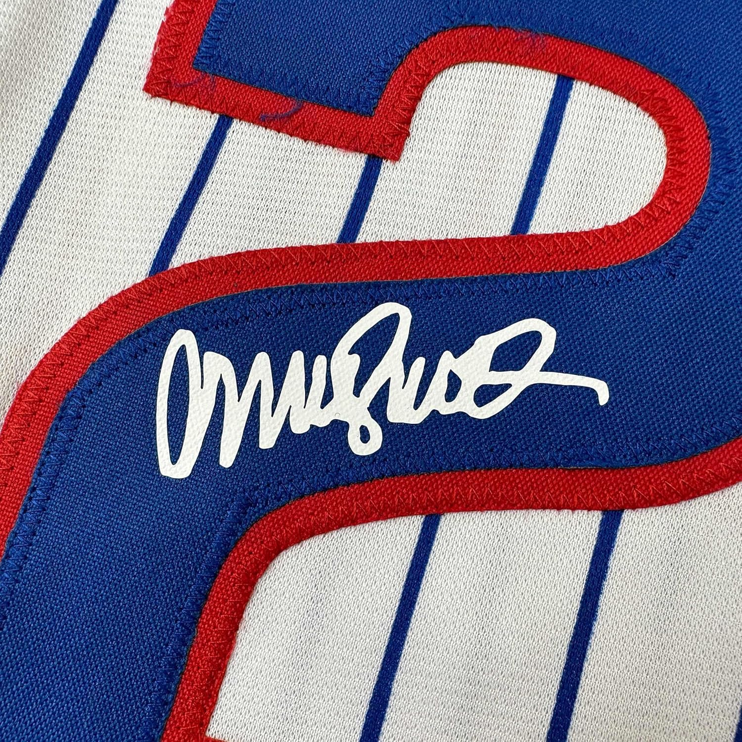 Facsimile Autographed Ryne Sandberg Chicago Pinstripe Reprint Laser Auto Baseball Jersey Size Men's XL - Image 2