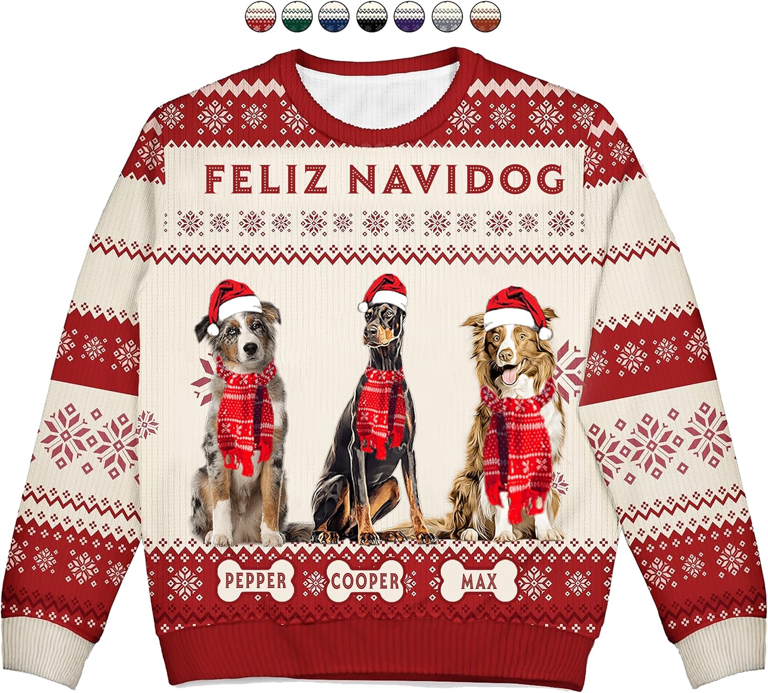 NAZENTI Ugly Sweater, Dog Mom Christmas Sweatshirt