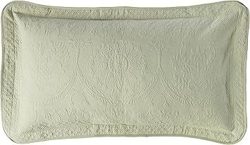 King Charles Modern Farmhouse Floral Matelasse Decorative Pillowcase, 100% Cotton Breathable Bedding, King Sham (20" x 36"), Sage