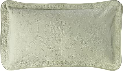 King Charles Modern Farmhouse Floral Matelasse Decorative Pillowcase, 100% Cotton Breathable Bedding, King Sham (20" x 36"), Sage