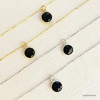 Vista 139 de Round Pendant Necklace, Natural Gemstones, Labradorite, Rainbow Moonstone, Crystal, Rose Quartz, Amethyst, Citrine, Sterling Silver, Handmade