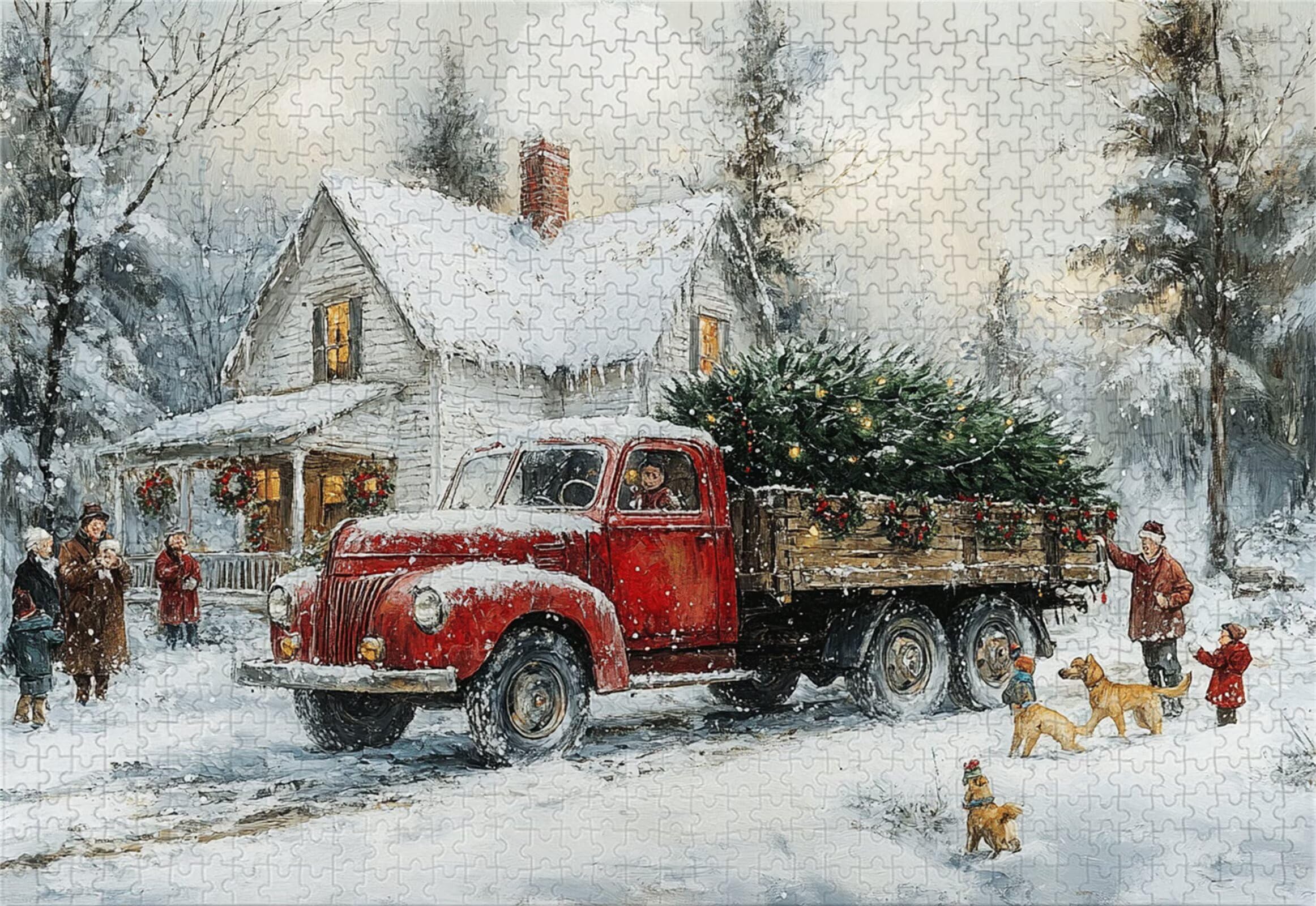 Voiture Puzzle 5000 Pieces Adultes Maisons Puzzles Classiques Panorama Bois Difficile Impossible Geant Jigsaw Jeu éducatif Défi Jouet pour Enfants et Adulte dès 14 Ans Cadeau Homme Femme P-875