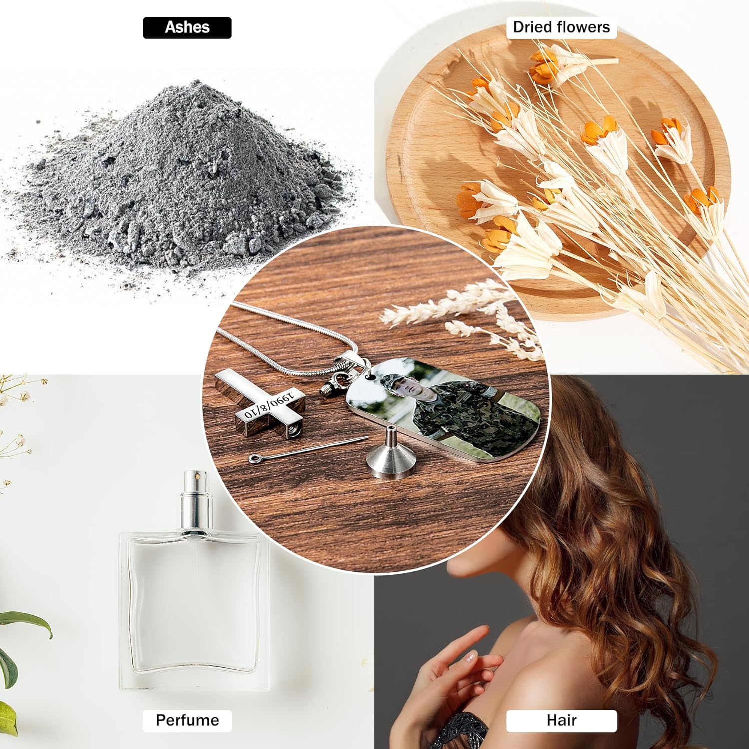 Bivei Customized Urn Necklaces for Ashes for Men, Personalized Picture Cremation Keepsake Urn Pendant Necklace for Human Ashes - Image 7