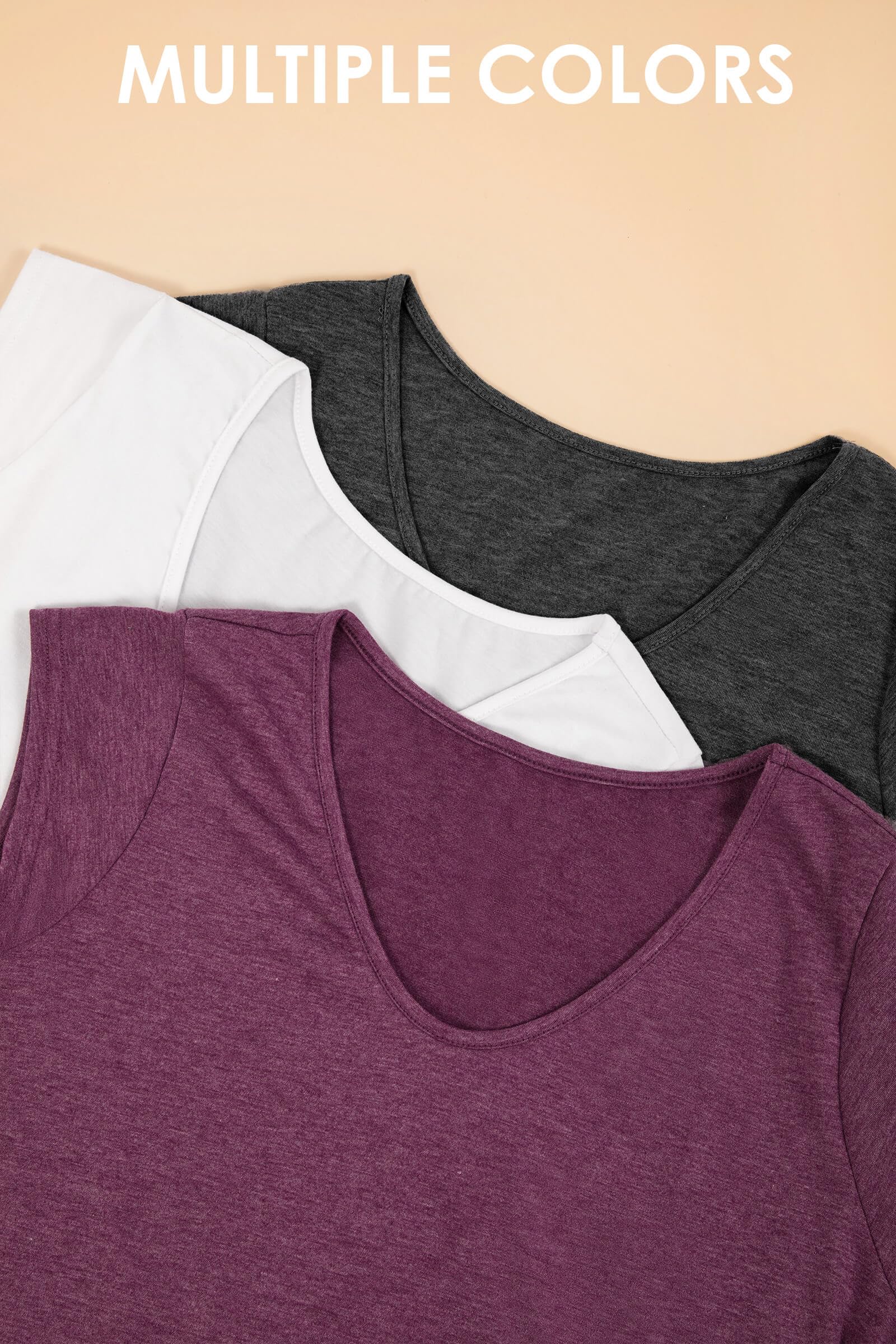 Tankaneo Lot de 3 t-shirts à manches courtes et col en V pour femme - Coupe ample - Printemps été - Décontracté