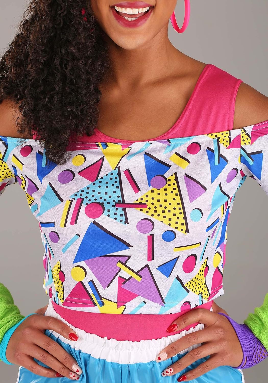 80s Retro Workout Aerobics Costume Set - Leotard, Crop Top, Leggings, Shorts, Headband, Wristbands - Image 5