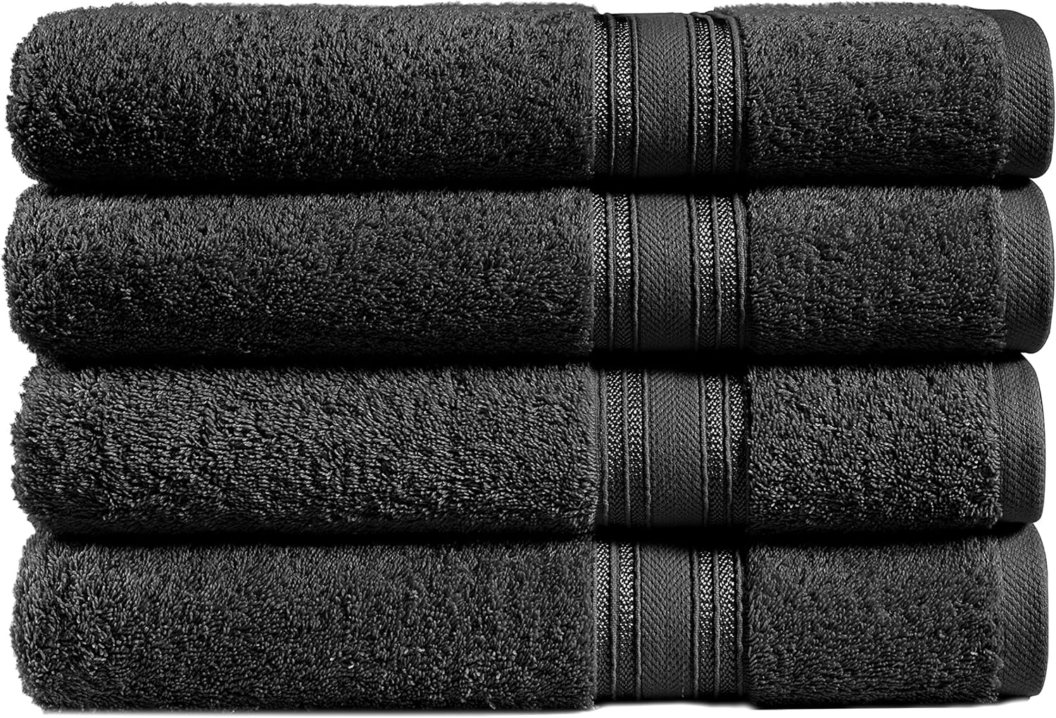 CHATEAU HOME COLLECTION Toallas de baño para baño, 100% algodón hilado en anillo ultra suaves, esponjosas y extra absorbentes, juego de 4, toallas